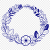 Customizable Wreath SVG Clipart A digital floral wreath design created in vector art format.
