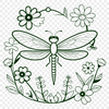 Beautiful Dragonfly Illustration for Cutting Machines Vector design of a dragonfly with intricate details suitable for cutting machines or laser cutting.