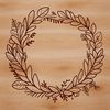A circular floral arrangement used as a decorative element, designed in vector format.
