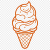 Free Ice Cream SVG Clipart A colorful illustration of a single serving of ice cream on a cone.