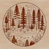 Vector Tree Silhouette A detailed illustration of a forest with various trees and foliage.