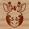 A high-quality illustration of a giraffe in a natural savannah setting.