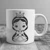 An illustration of a young female princess in regal attire, suitable for use in digital designs.