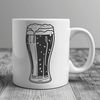 Glass Filled with Beer Vector Graphic A detailed illustration of a glass filled with beer, suitable for vector design and cutting machine applications.
