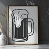 Beautiful Vector Beer Design A digital illustration of a glass filled with beer, suitable for vector art and design.