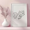 Beautiful Aquarium Companion A vector illustration of a goldfish in its tank with water ripples.