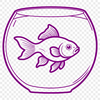 Beautiful Aquarium Illustration A colorful illustration of a goldfish in a fish bowl, suitable for use as clip art.
