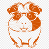 Cuteness Overload: Guinea Pig Clip Art A cute guinea pig wearing glasses, ideal for use as clip art in designs and crafts.