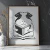 Whimsical Guinea Pig Reader A cartoon guinea pig character sitting on its hind legs and holding a book in front of it.