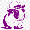 Cute Guinea Pig in a Fun Hat A small, furry guinea pig wearing a colorful hat, suitable for vector art or clipart.