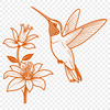 A colorful hummingbird perched on a floral branch, suitable for vector art and design.