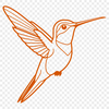 Colorful Hummingbird Beak Illustration Close-up of a hovering hummingbird's beak, designed as a digital clip art image.