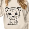 Golden Coat Wildlife Illustration A large, spotted cat with distinctive black spots on its golden coat.