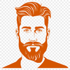 Vector Man Illustration with Beard Male character with facial hair in vector format, suitable for digital design projects.