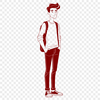 Simple Man Outline Vector Graphic A minimalist design of a person using basic shapes and lines.