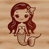 Enchanting Mermaid SVG Illustration A mythical creature from aquatic folklore depicted in a vector format.