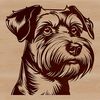 Schnauzer Breed Illustration with Texture A close-up illustration of a miniature dog's head with facial features and texture.