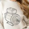 High-Tech Motor Design A precision-engineered vector graphic representation of a motor mechanism.