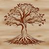 Illustration of a tree in a natural setting for vector design projects.