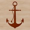 Single Color Anchor Design A minimalist nautical anchor design in a single color silhouette.