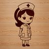 Editable SVG Clip Art Nurse An illustration of a woman working as a nurse, created as an editable SVG file.