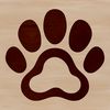 Unique Paw Print Designs A detailed illustration of animal paw prints in various sizes.