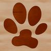 Customizable vector art of individual paw print designs for use in graphic design projects.