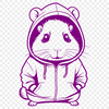 Cute Hamster Hoodie Illustration A simple illustration of a hamster wearing a hooded sweater, depicted in bold lines and minimal colors.