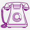 A simple telephone icon made from clean lines and basic shapes.