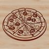 A vector graphic representation of a traditional Italian-style pizza.