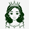A royalty-themed illustration featuring a young female character in a princess costume.