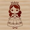 A regal young woman with a crown on her head, suitable for various design projects.