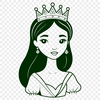 Beautiful Princess Vector Graphic A digital princess silhouette with intricate details, suitable for various design applications.
