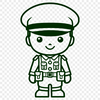 SVG illustration of a soldier in uniform, suitable for vector design and printing.