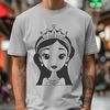 Princess Character SVG Design Female royalty character in a princess costume, suitable for digital designs and craft projects.