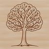 A stylized illustration of a tree in vector format for graphic design and crafting.