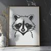 Cricut Friendly Raccoon Clip Art Vector illustration of a raccoon, suitable for digital cutting machines like Cricut.