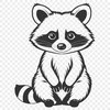 A vector illustration of a raccoon in various formats, suitable for cutting machines and digital design tools.