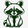 Raccoon Silhouette for Cutting Machines A vector illustration of a racoon in a detailed design style suitable for cutting machines or laser cutting.