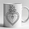 Vector Sacred Heart Design A stylized representation of the Sacred Heart of Jesus as a vector design.