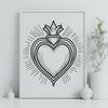 Symbolic Heart Icon A stylized illustration of the Sacred Heart symbol in vector format.