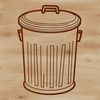 Beautiful Trash Can Clip Art SVG A stylized illustration of a trash can with a lid, ideal for clip art and vector design.