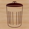 Clean Design Trash Can Icon A simple vector design of a trash can, ideal for graphic design and printing.