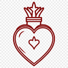 Sacred Heart Iconography A detailed vector illustration of the Sacred Heart, suitable for religious and spiritual contexts.