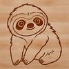 Simple Sloth Illustration for Vector Design A simple line drawing of a sloth, suitable for vector design and cutting machine projects.