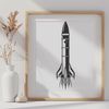 Futuristic Galaxy Cruiser A futuristic spaceship in mid-flight through a starry galaxy.