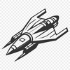 Starlight Spaceship Vector Art Vector illustration of a spaceship in outer space with stars and planets in the background.