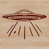 Galactic Clipart Illustration A stylized illustration of a spaceship in space, suitable for use as a template or clip art.