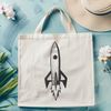 Futuristic Spacecraft in Galaxy Vector illustration of a futuristic spaceship in space with stars and planets in the background