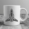 Galactic Cruiser Vector Icon A stylized 2D illustration of a spaceship in space.